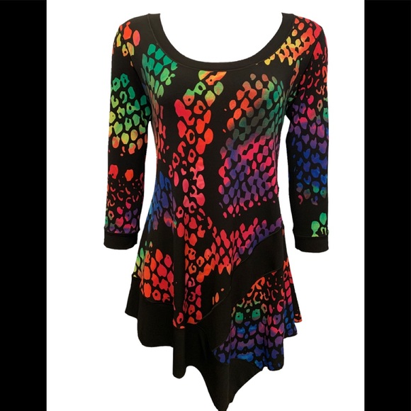 EVA VARRO SAVANNAH TIPPED TUNIC    BRIGHT LIGHT - Picture 1 of 3